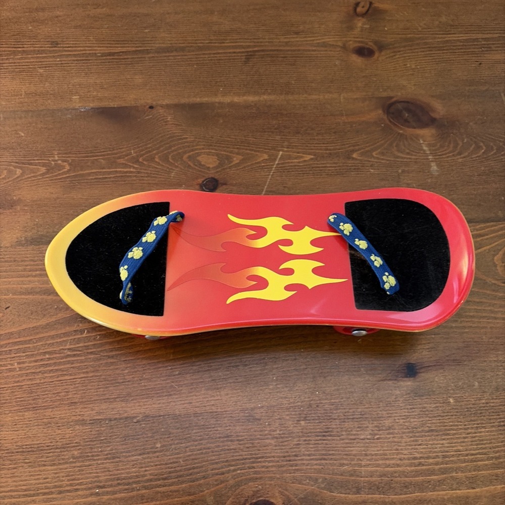 Build A Bear Workshop Red Blue‎ & Yellow Skateboard With Paw Prints